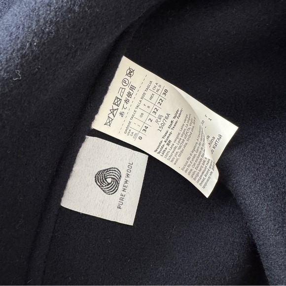 NEW S’ Max Mara Messi Wool Coat Dark Navy Size US 0 / IT 34 - Picture 7 of 8